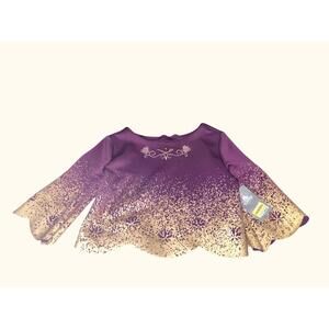 ❤️Disney Princess Purple & Gold Long Sleeve Top Size 9/10
